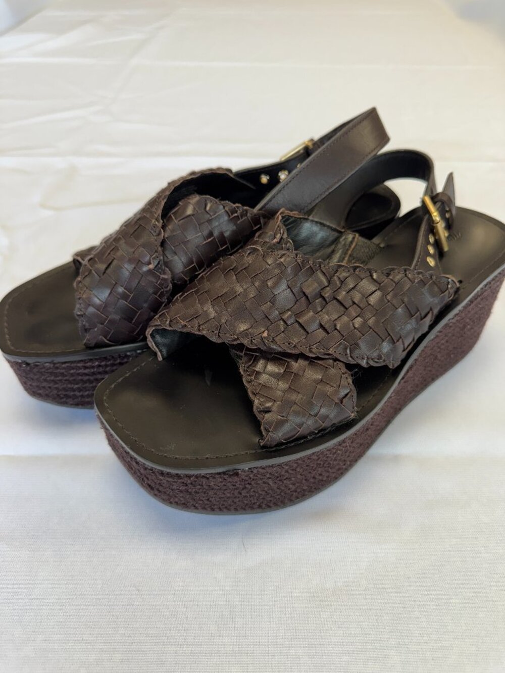 Madewell The Amee Wedge Sandal Dark Carob Size 9